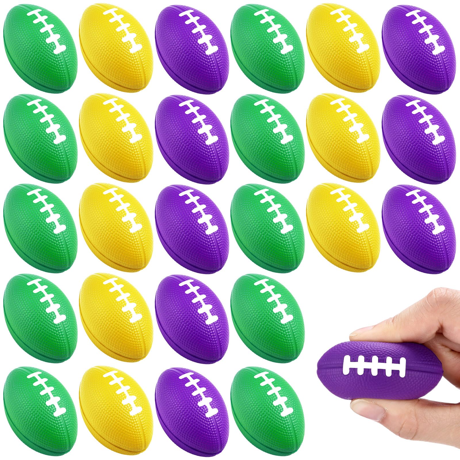 Blulu 30 Pack Mini Footballs Foam Sports Balls Bulk 2.17" for Kids Adult