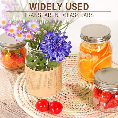 Miniatura 6 de GUEQUITLEX Tarros de vidrio Mason con tapas, tarro de conservas genuino de 16 oz, tarros para conservas para almacenamiento de alimentos, alimentos
