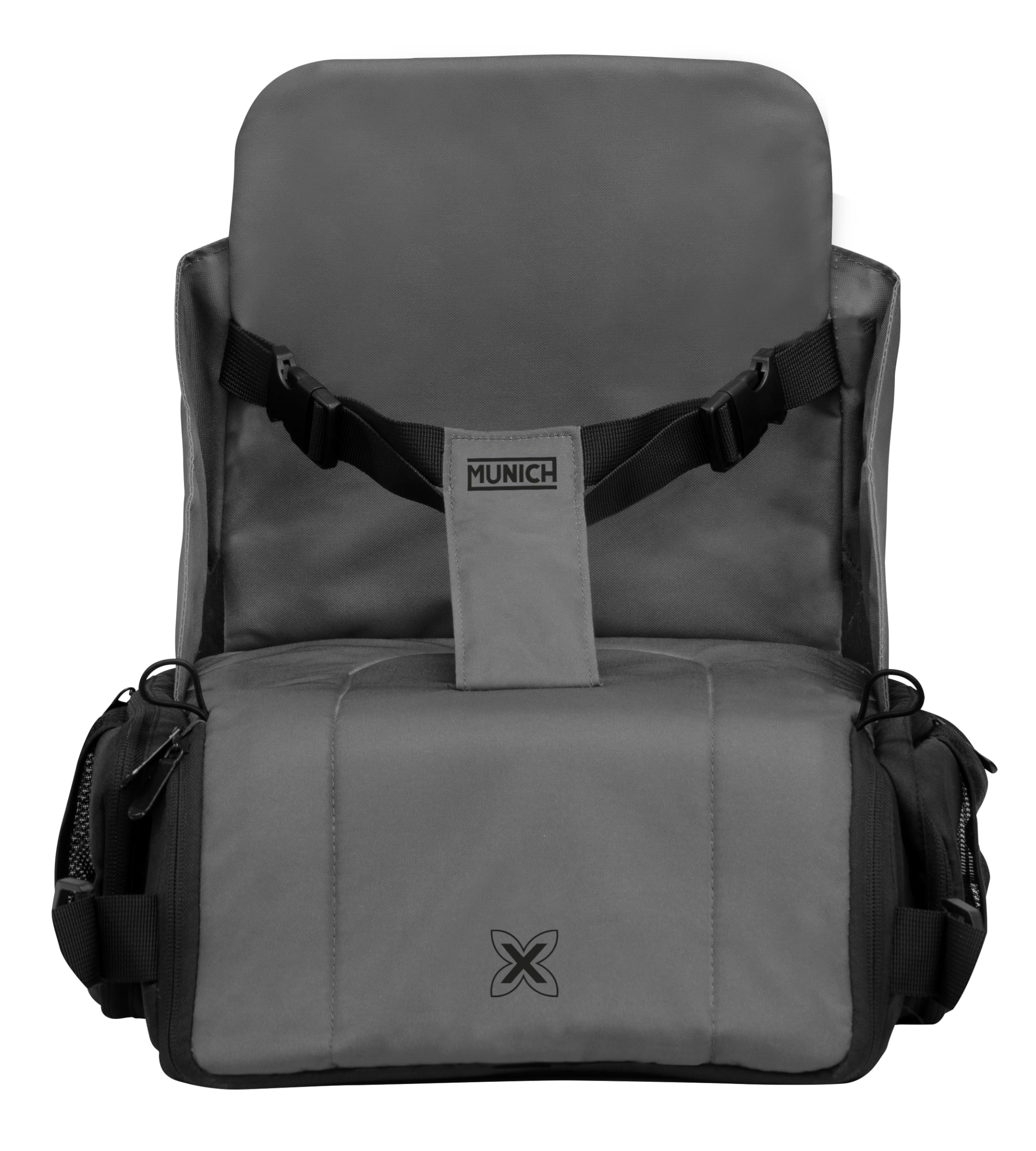 MUNICH Mun25 Siège élévateur portable pour bébé/enfants pliable avec grand compartiment intérieur, imperméable, tissu durable recyclé, idéal pour les repas à la maison et les voyages Max 15 kg