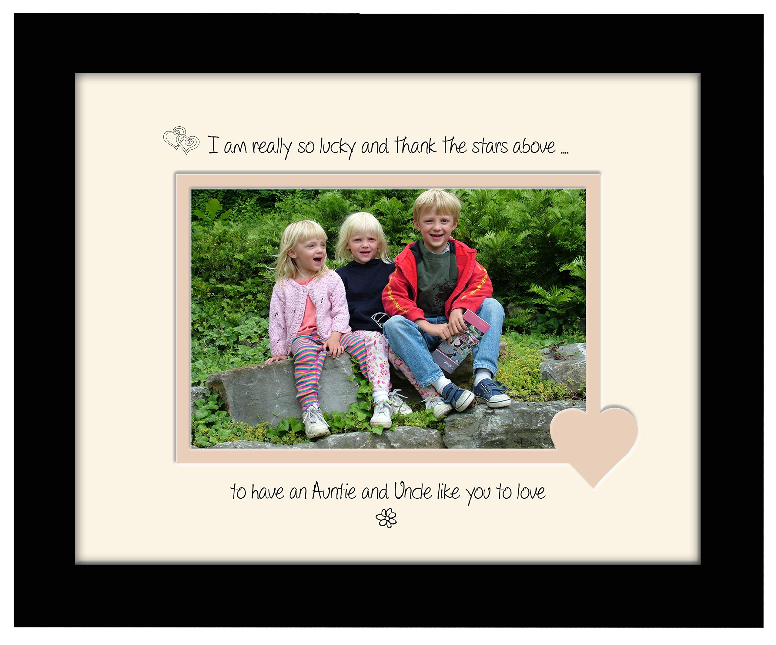 Photos In A Word Black Finish Frame Cream Mount Beige Inside Auntie And Uncle Photo Frame Thank The Stars Above Personalised Double Mounted Quality Gift (Black Finish Frame Cream Mount Beige Inside)