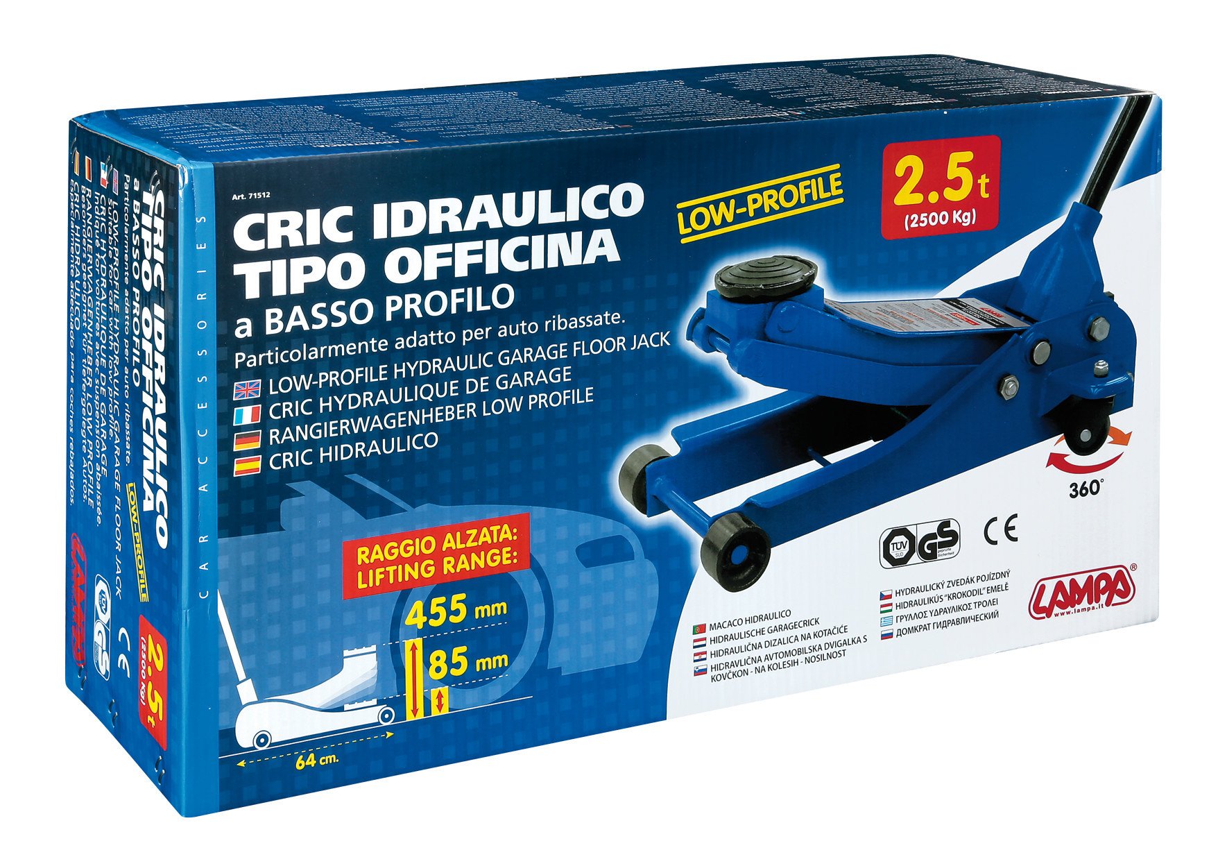 Lampa 71512 Cric Idraulico a Carrello, blu