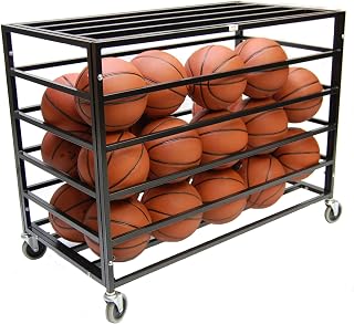 Trigon Sports Sports Lockable Ball Storage Cart, Basketball Storage Bin for Indoor Outdoor, Rolling Exercise Ball Cart Holder for Gym, School, Club