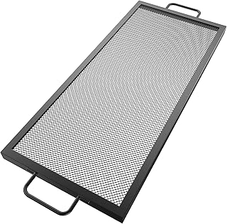 VEVOR Rectangle Fire Pit Grate, 32-inch Fire Pit Grill Grate, X-Marks Rectangle Grill Grate, Black Steel Fire Grate, Fire Pit Cooking Grate with Handles, Fire Grill Grate for Fire Pit, Campfire