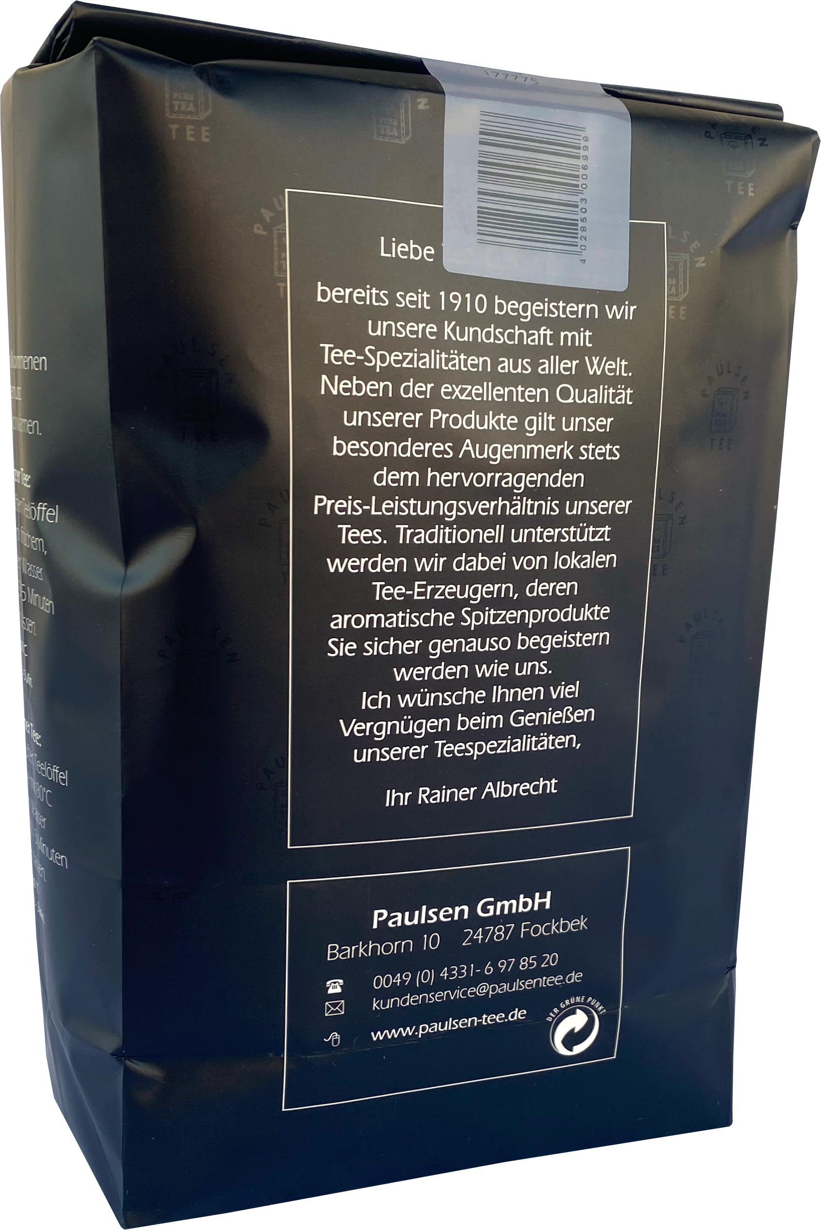 Paulsen - Earl Grey - grüner Tee - 1000g