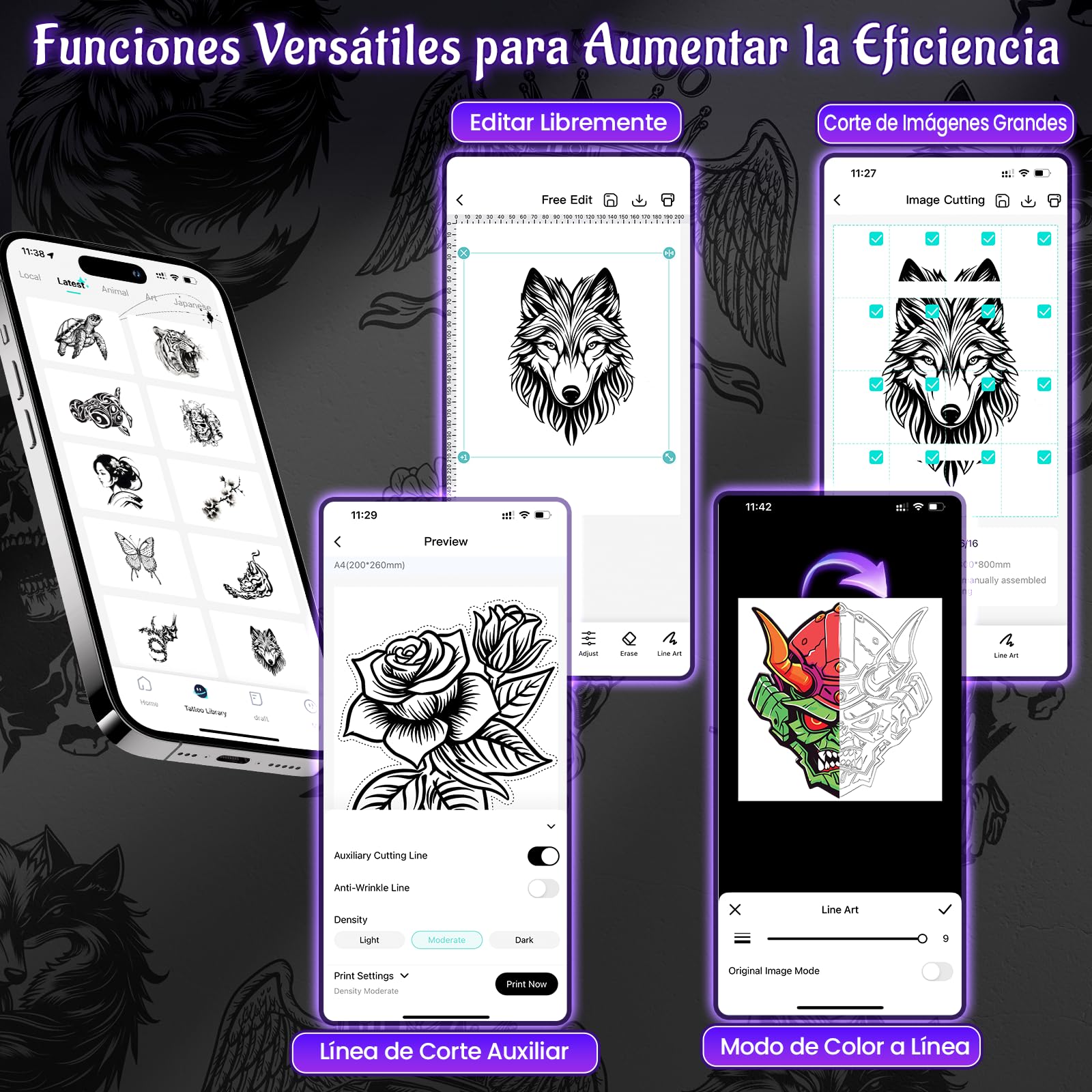 Yowell H1 Termocopiadora Tattoo, Impresora Tattoo, Impresora Tatuajes con 10pcs Papel, Impresora Termica Tattoo para Smartphone PC, Termocopiadora Tatuaje para Artistas del Tatuaje y Principiantes