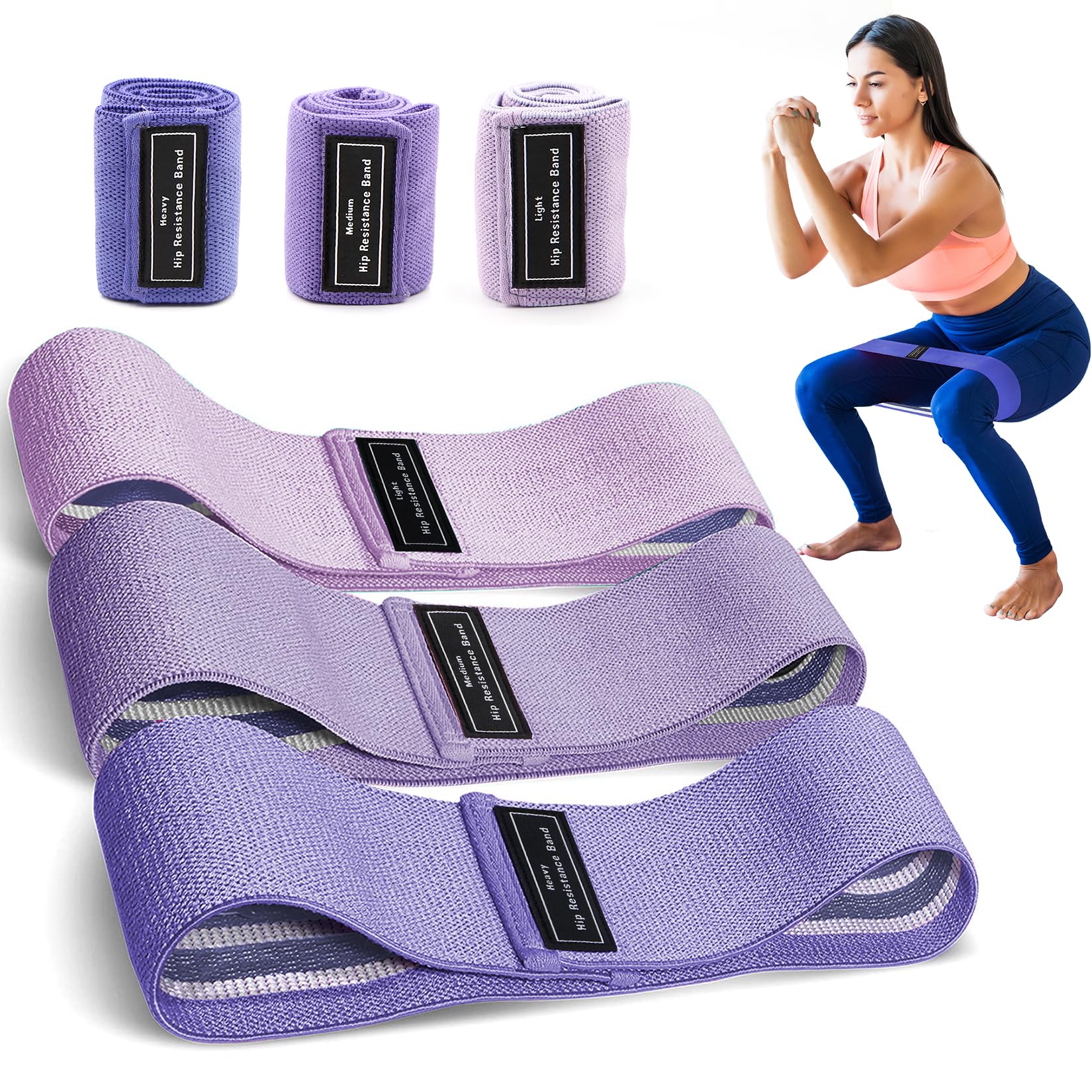 Anti-Slip Hips bands for Women and Men, Exercises bands for Hips and Legs - Glutes bands for Women - Booty Bands for butt and legs