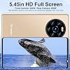 LANDVO Mate40 Pro Unlocked Smartphone, 5.45 Inch 1+ 8GB HD Screen Phone Dual Card Dual Standby Smartphone 128GB Expandable Storage Android Phone Face Recognition Fingerprint Cell Phone Gold