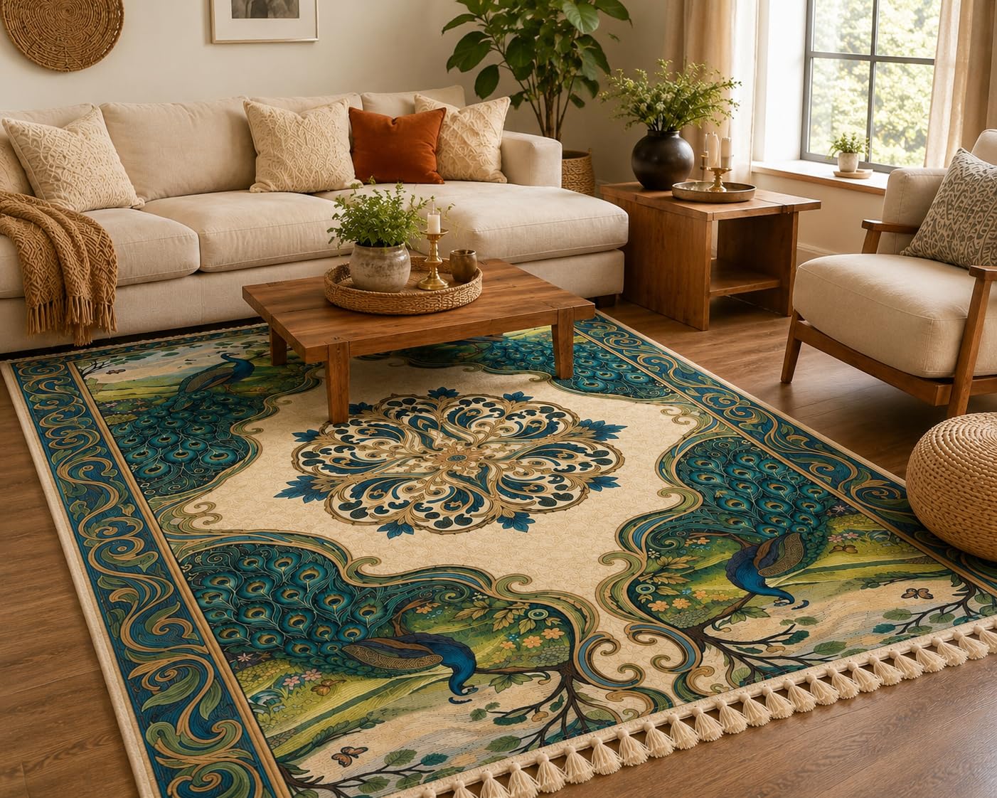 Multicolor Area Rug 5x7 - Anti-Slip & Washable -8