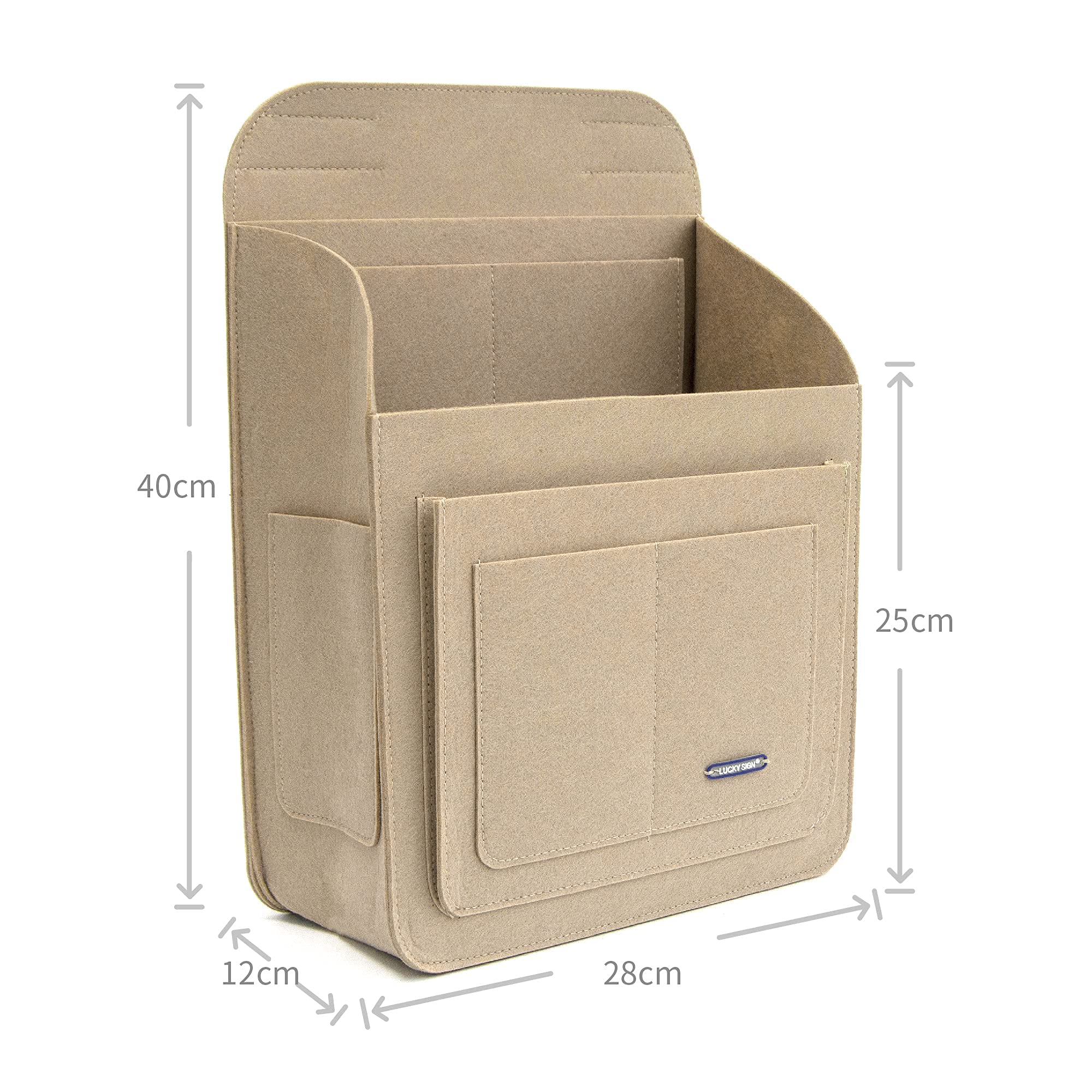 Lucky Sign - Taschenorganizer Rucksack multifunktional aus Filz für Fjällräven Classic 20L Rucksack Organizer, 28x12x40cm - Beige