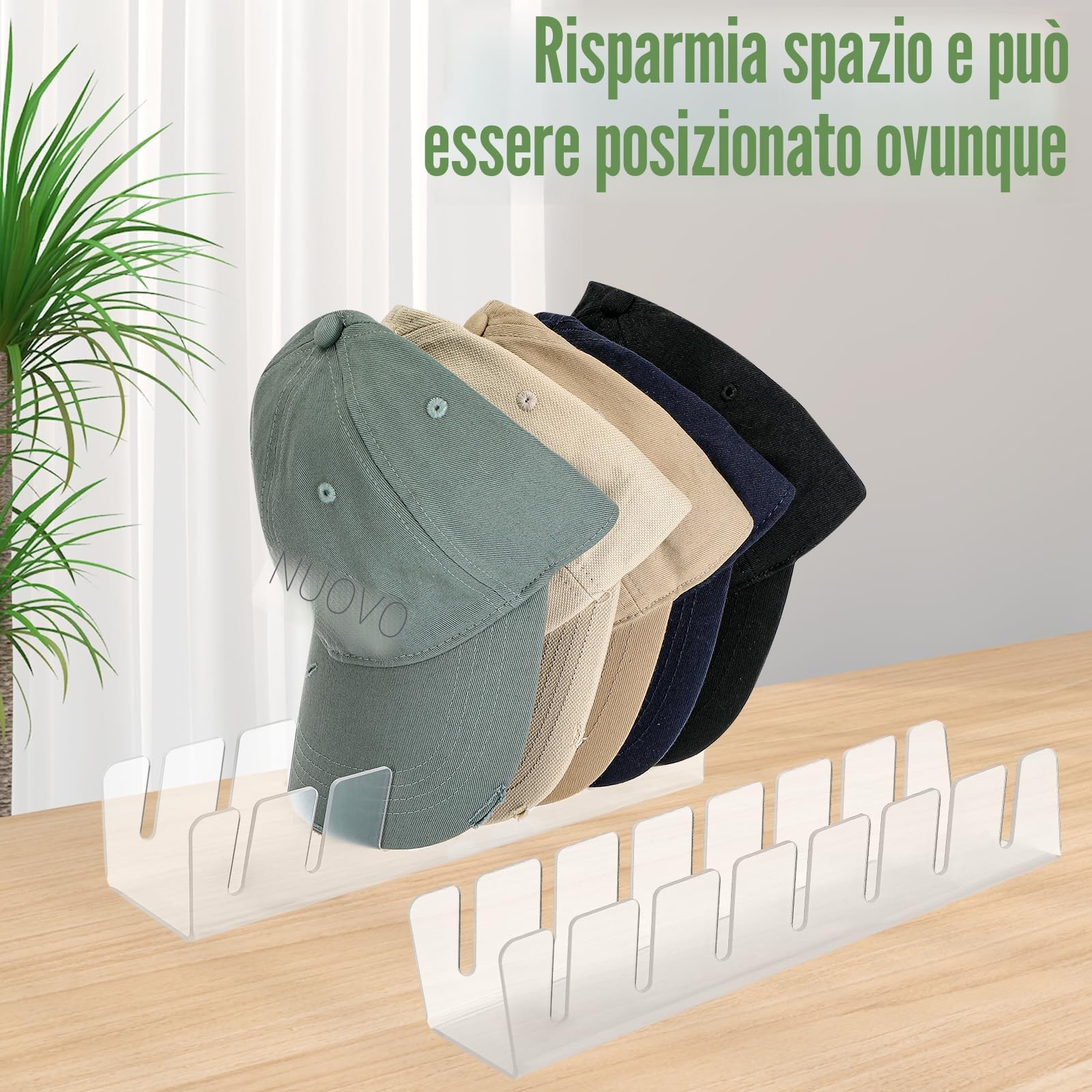 Kasanni 2 pezzi porta cappelli Acrilico portacappelli porta cappelli da armadio Nessuna installazione richiesta organizer per cappelli da baseball Contiene 14 cappellini da baseball