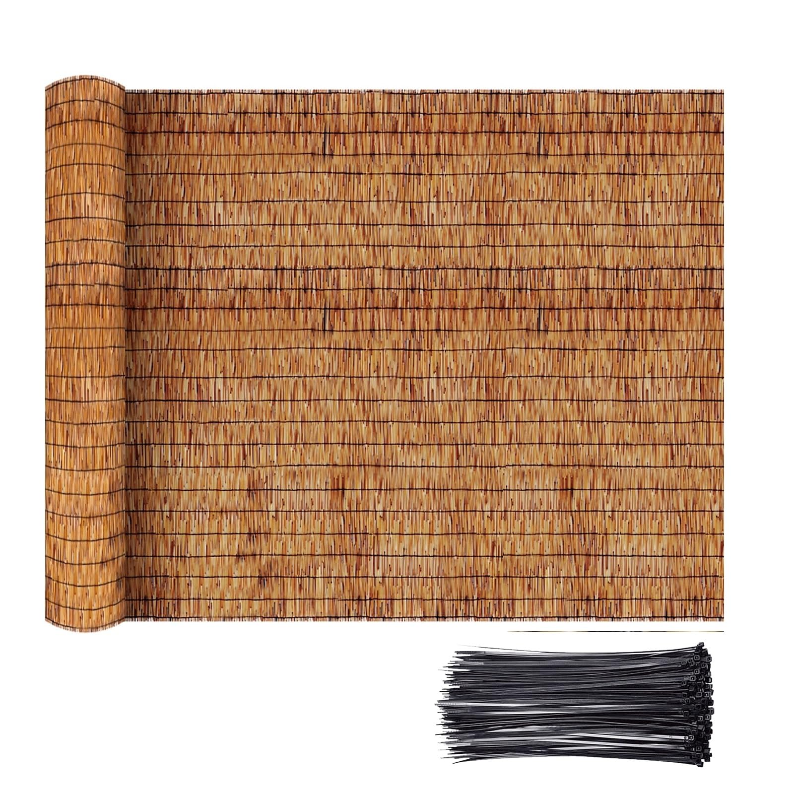 Balcony Privacy Screen Bamboo Privacy Screen Fence Privacy Screen Reed Fencing Outdoor Screens for Patio Decorative Fences Backyard Reed Fence Rolls