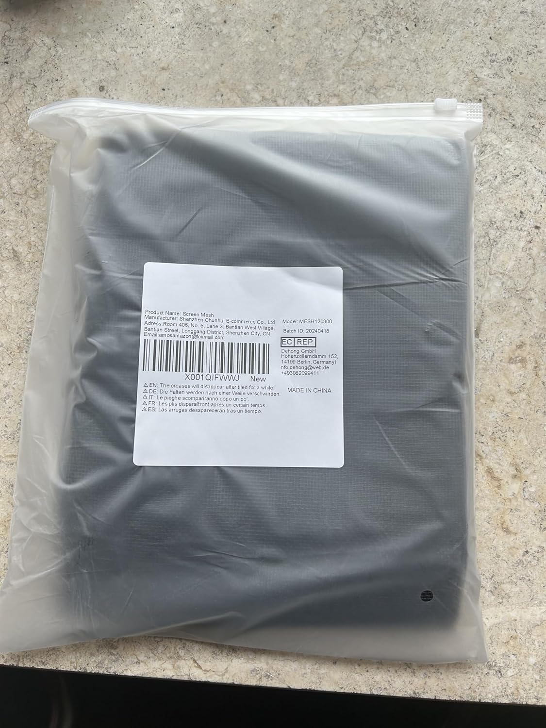 48" x 118" Black Fiberglass Window and Door Screen Mesh