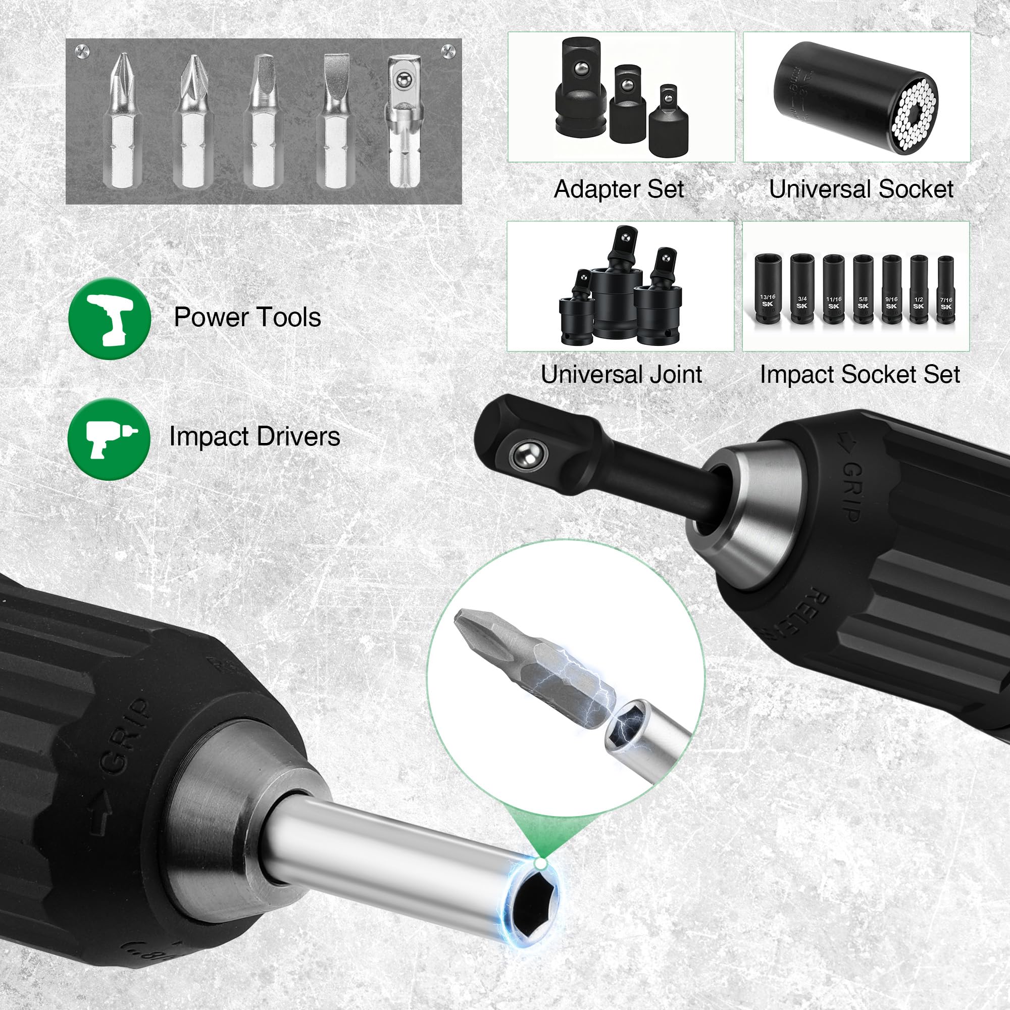 SK Impact Socket Adapters - Magnetic Bit Holders -7 SK Impact Socket Adapters - Magnetic Bit Holders -7
