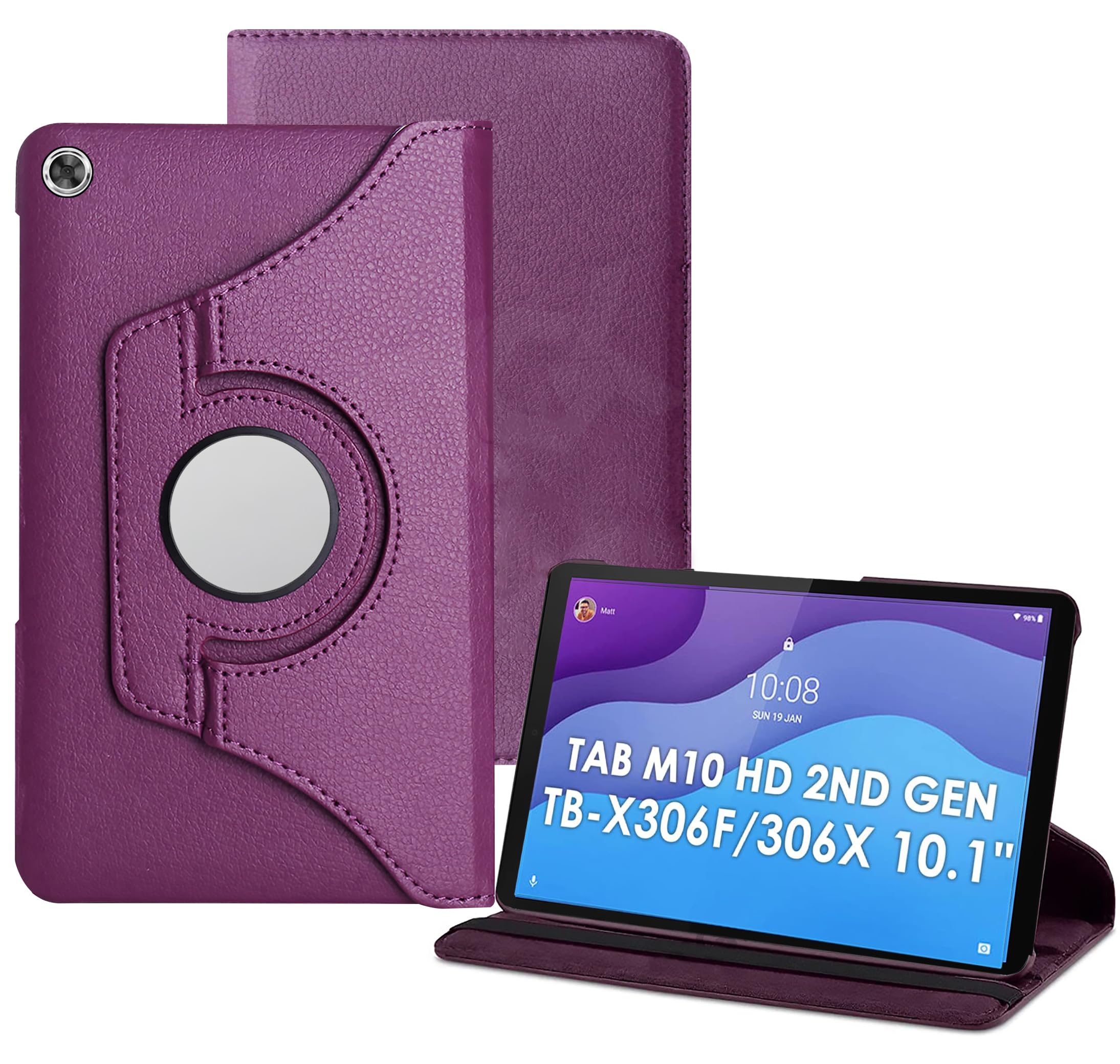 TGK Rotating Cover for Lenovo Tab M10 HD 2nd Gen TB-X306X / Smart Tab M10 HD 2nd Gen TB-X306F (Purple) 360 Degree Leather Smart Rotary Swivel Stand Case (B09CGTB5N5) Amazon Price History, Amazon Price Tracker
