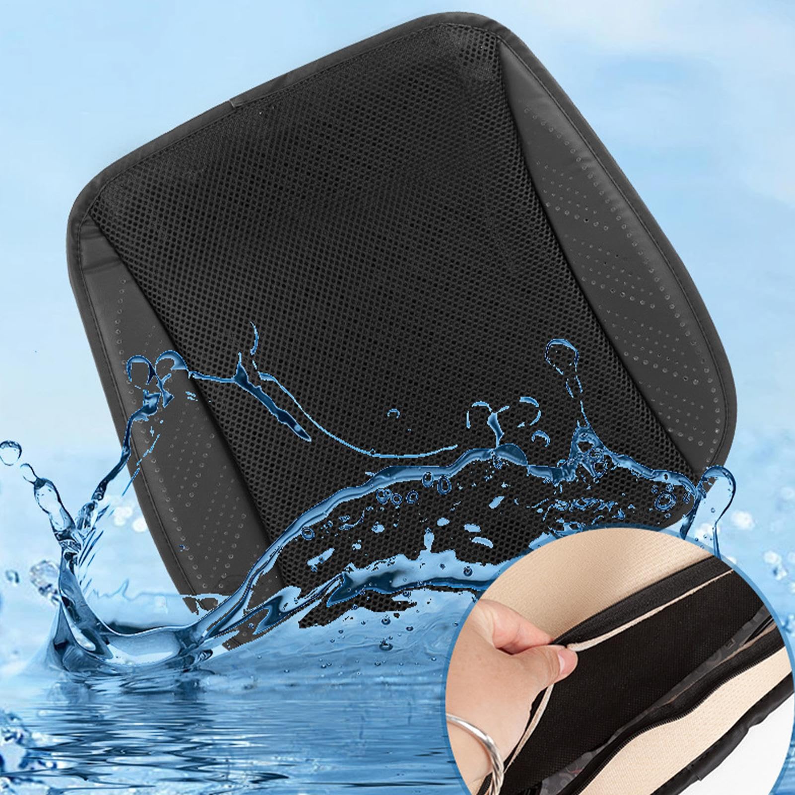 Cuscino refrigerante per sedile auto, con 8 ventole, 3 velocità regolabili, anti-sudore, raffreddamento ventilato e traspirante, accessorio per la guida