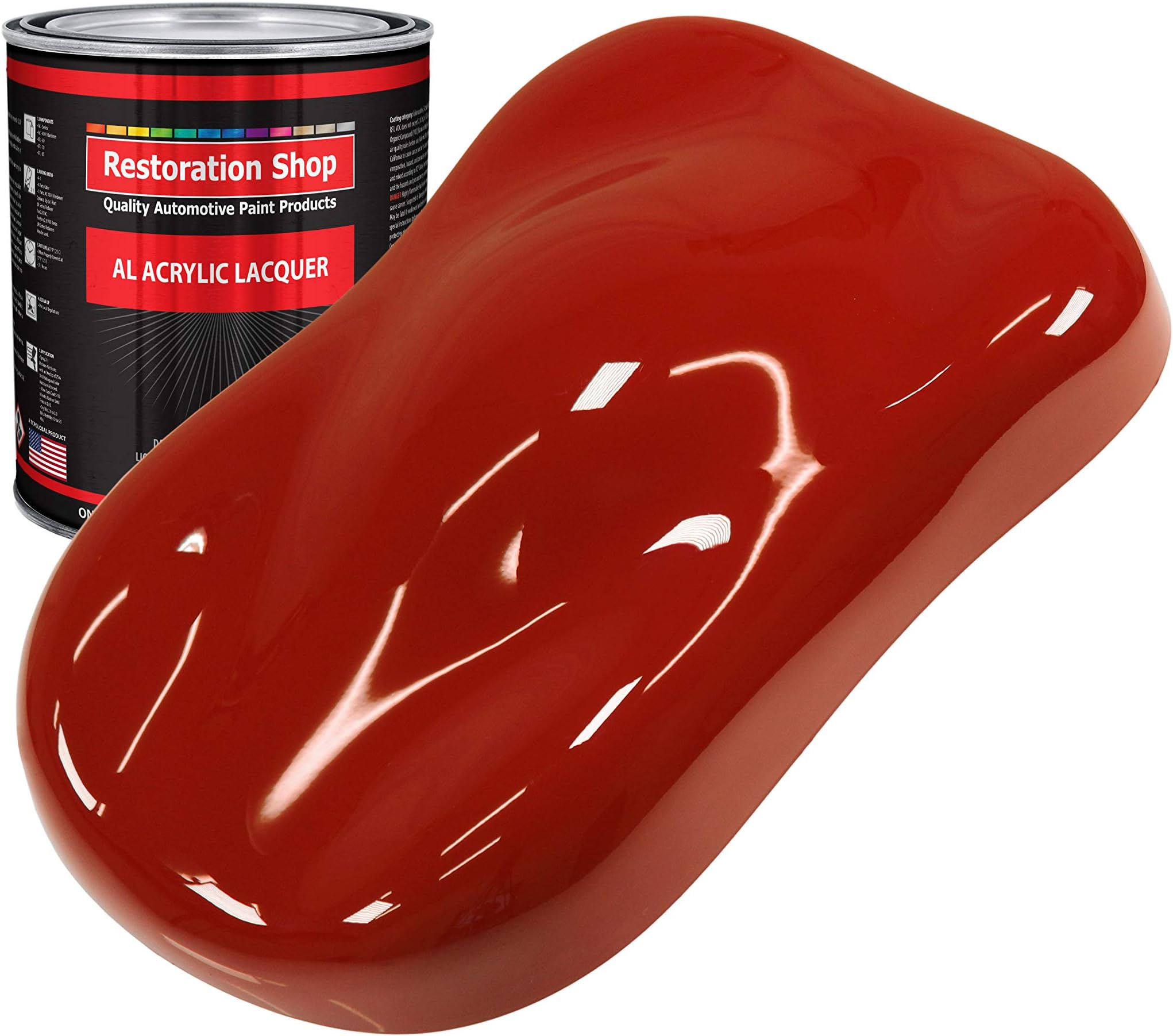 Restoration Shop - Candy Apple Red Acrylic Lacquer Auto Paint - Quart Paint Color Only - Professional Gloss Automotive, Car, Truck, Guitar & Furniture Refinish Coating