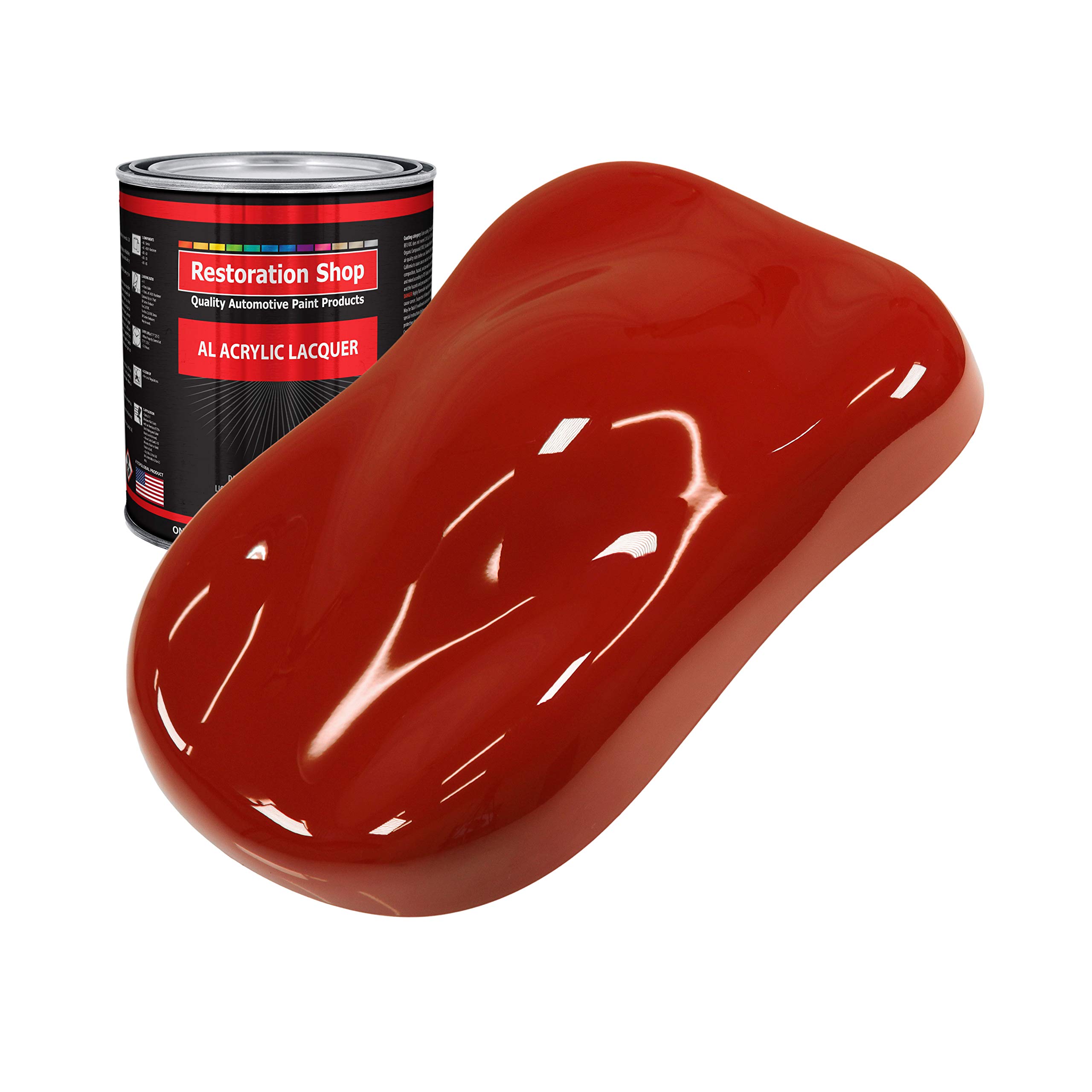 Restoration Shop - Candy Apple Red Acrylic Lacquer Auto Paint - Quart Paint Color Only - Professional Gloss Automotive, Car, Truck, Guitar & Furniture Refinish Coating