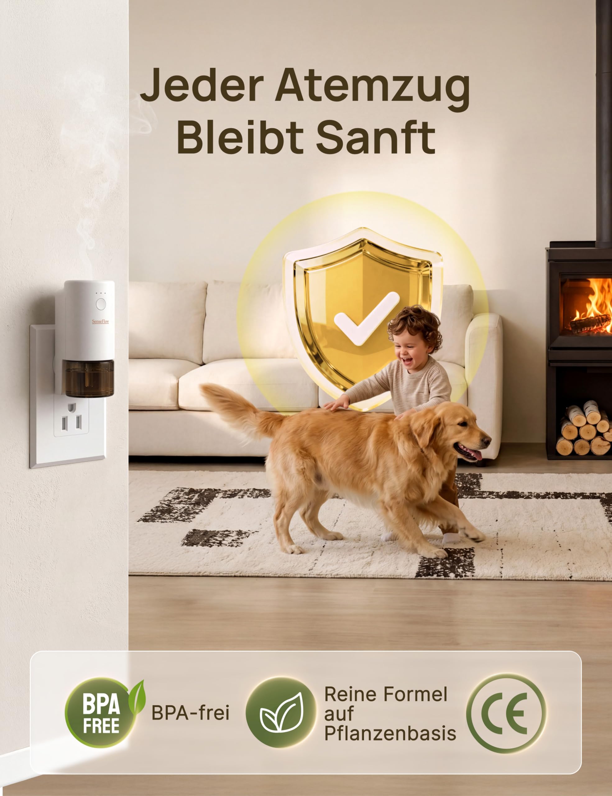 Aroma Diffuser Wi-Fi SF101S Trio Set, 3 ätherische Öle, Wasserloser Ultraschall Duftstecker, 100% pflanzlicher Raumduft, 360 Tage, bis 100m² – Bitter Orange | Citrus Grove | Frankincense
