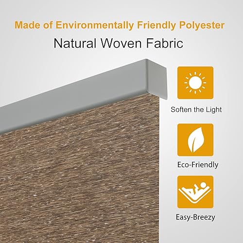 Miniatura 7 de Persilux Persianas enrollables sin cordones para ventanas (marrón, 32 pulgadas de ancho x 72 pulgadas de alto) con aislamiento térmico y aislamiento
