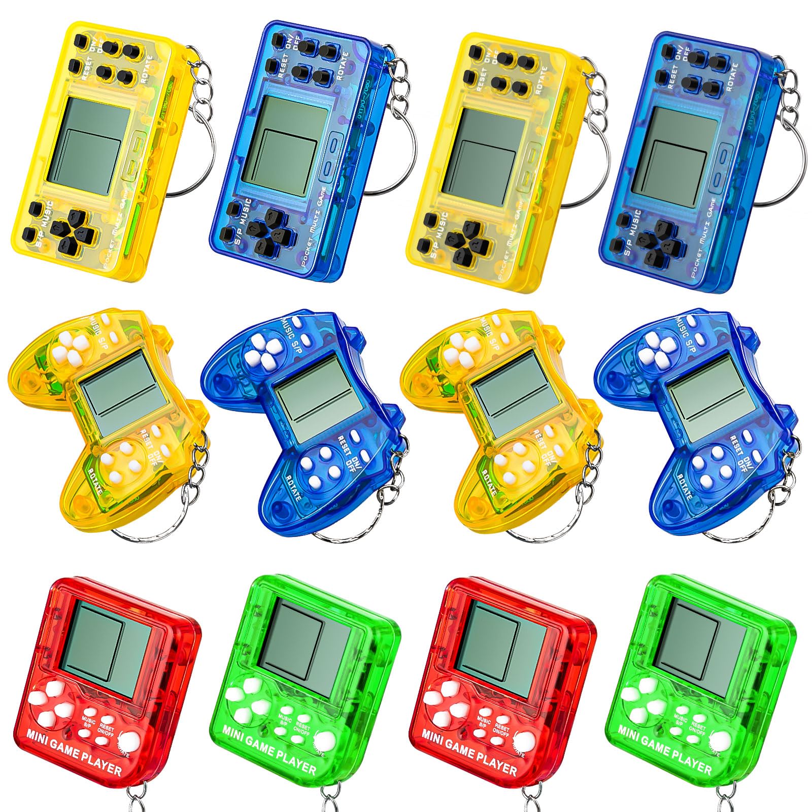 HFWTWPY Mini Video Game Party Favors - 6Pcs Retro and Cute Games Keychain for Kids Themed Party Celebrations