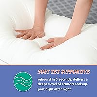 Vista 4 de MZOIMZO Almohadas de cama cómodas de lujo para dormir, tamaño estándar firme, juego de 2, diseño de malla lateral de enfriamiento reforzado