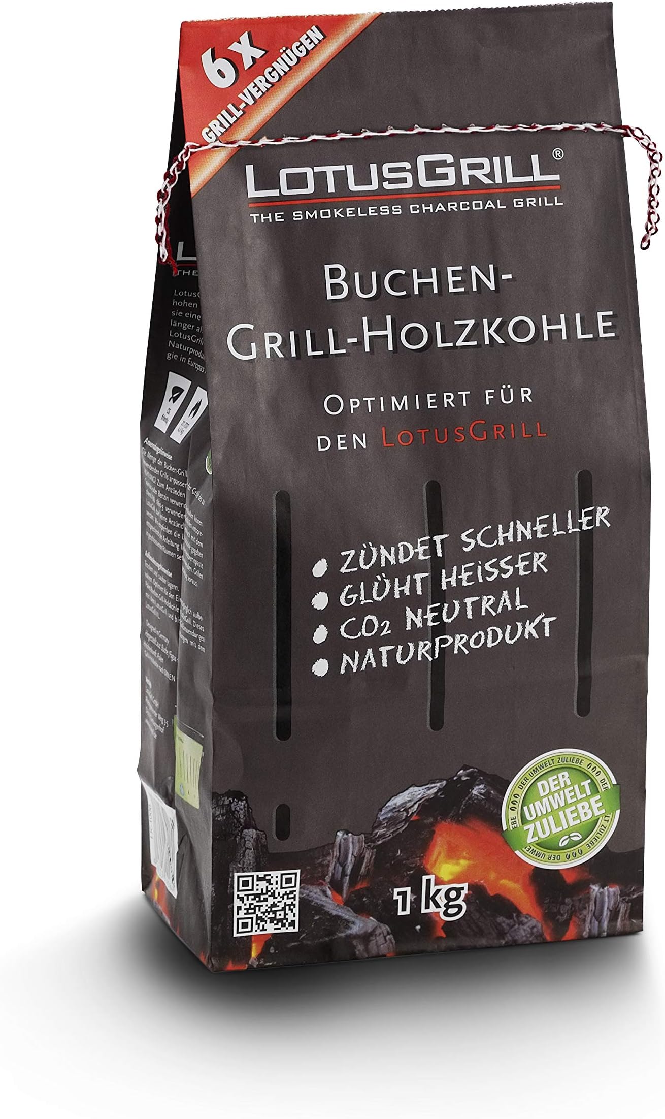 LotusGrillbuchen-holzkohle 1kg! Specially developed for Low Smoke Charcoal Grill / Table Grill