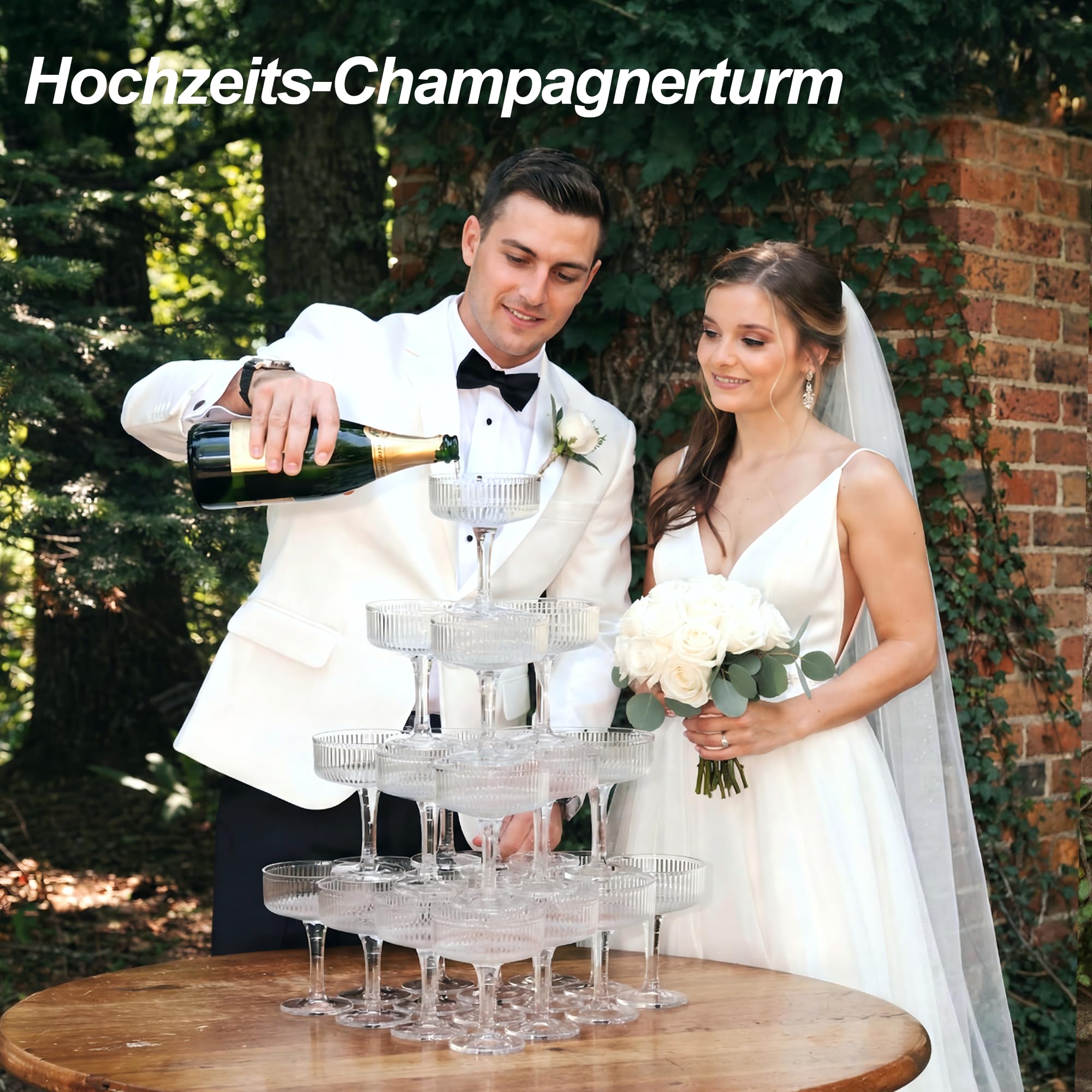 Sektgläser Plastik 56 Stück 200ml, Transparent | Kunststoff, Mehrweg, Champagne Turm, Für Sektempfang, champagner schalen, Hochzeit, Geburtstag, Picknick, Party