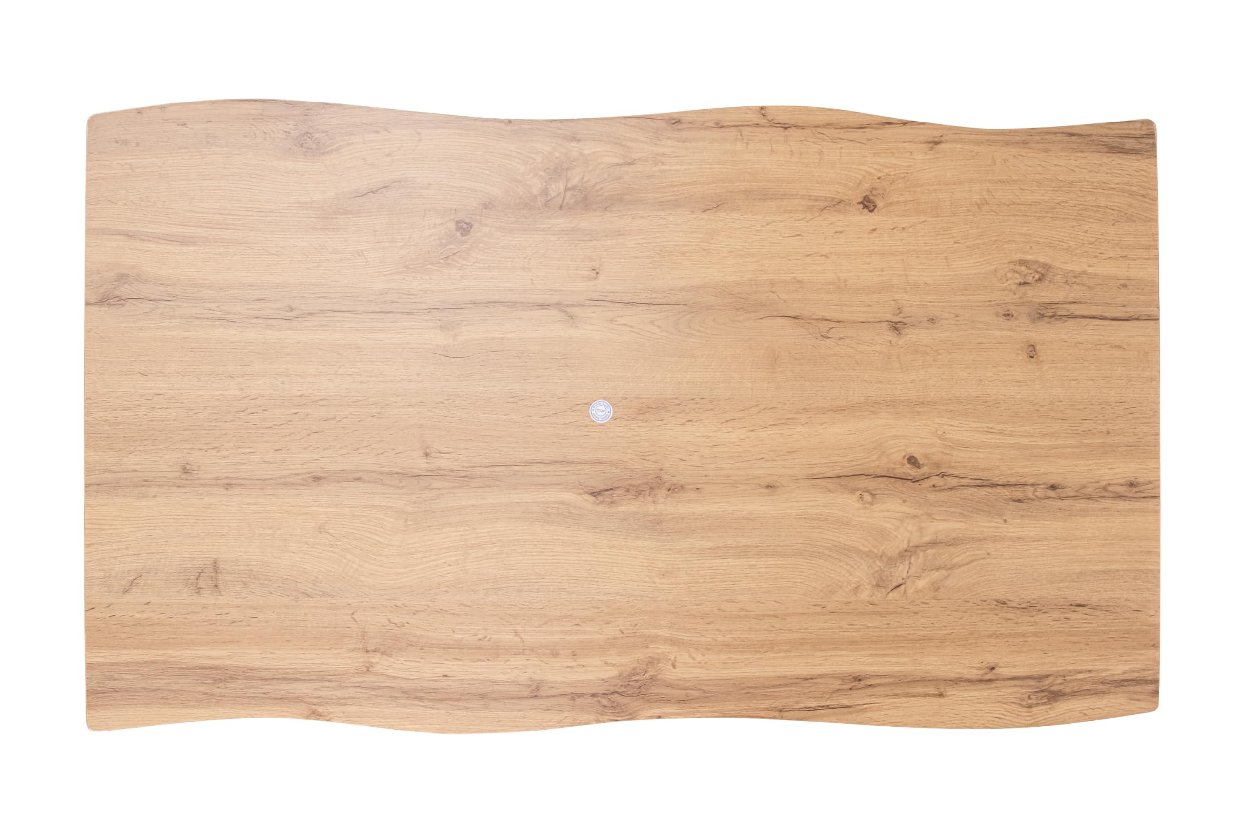 SAM Tischplatte Joan | 120 x 70 cm eckig | Holz | Farbe: Eiche | Baumkante | Holzplatte für Küche & Café