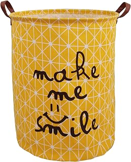 Laundry Basket Large Storage Basket Laundry Hamper/Bathroom/Home Decor/Collapsible Round Storage Toy Bin Boys and Girls Bedroom Decor Toy Organizer Laundry Hamper(Yellow)