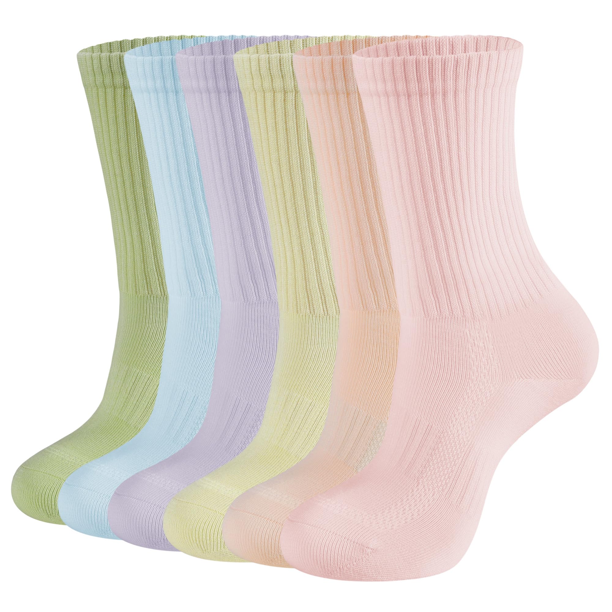 YOJOOM Socken Damen 6 Paar Tennissocken 35-38 39-42 Baumwollsocken Atmungsaktiv Sport Socken für Damen laufsocken (DE/NL/SE/PL, Numerisch, 39, 42, Regular, Regular, Mischfarben 6 Paar)