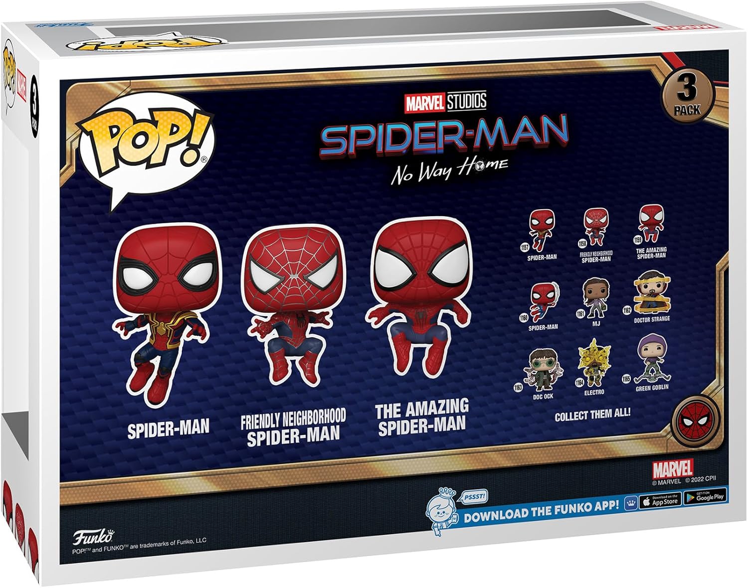 Funko POP! Marvel: Spiderman No Way Home 2021 - Spider-Man - 3 Pack - Leaping SM - Spider-Man - Collectable Vinyl Figure - Gift Idea - Official Merchandise - for Kids & Adults