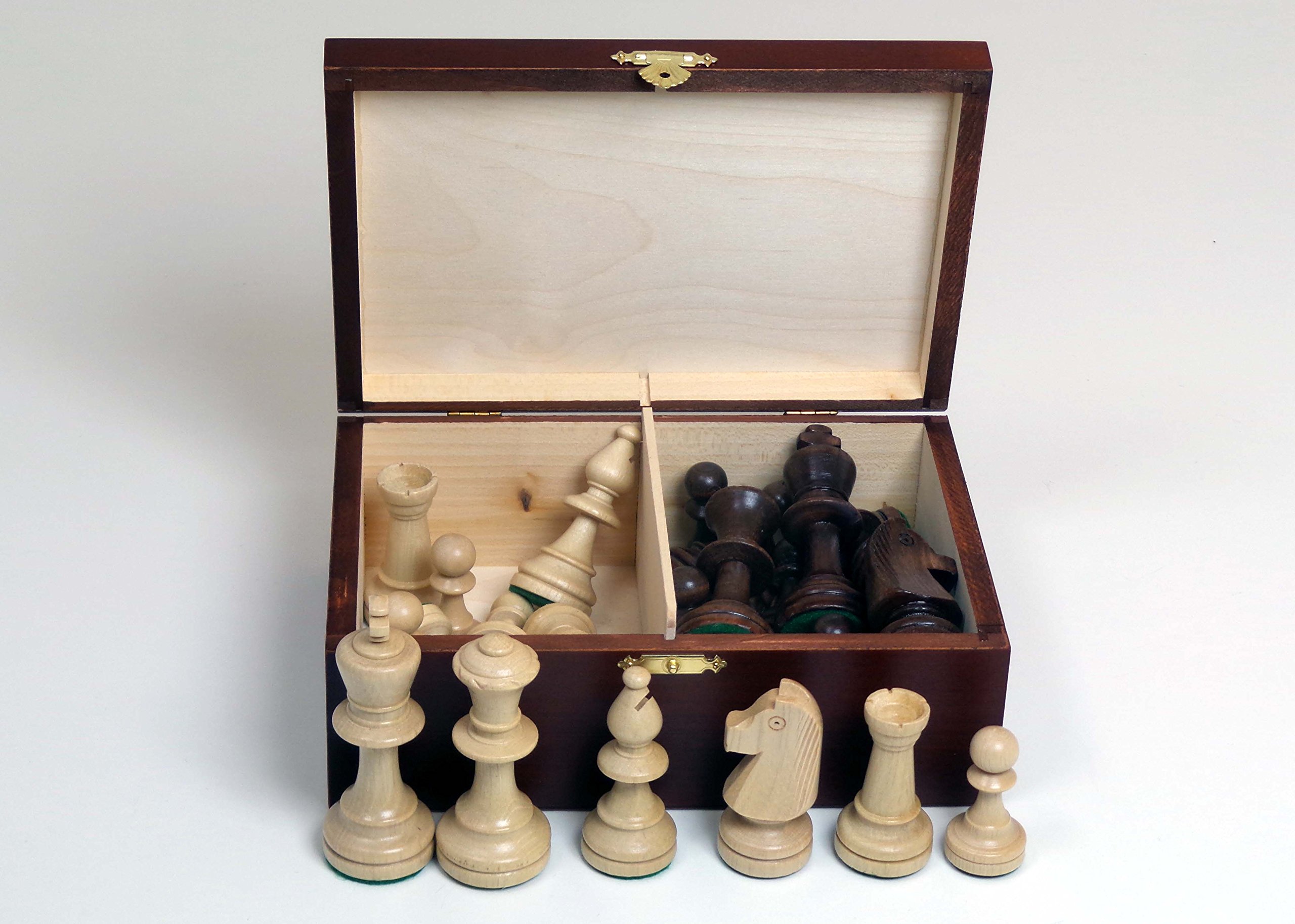 Tournament Nr.5 Staunton Wooden Chessmen Weighted w/Wood Box