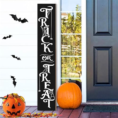Halloween Porch Sign Decor "Trick or Treat" Wooden Hanging Sign