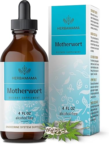 HERBAMAMA Extracto líquido de Motherwort, 4 onzas líquidas, vegano, suplemento de hierbas orgánicas para apoyar la salud del corazón, la función