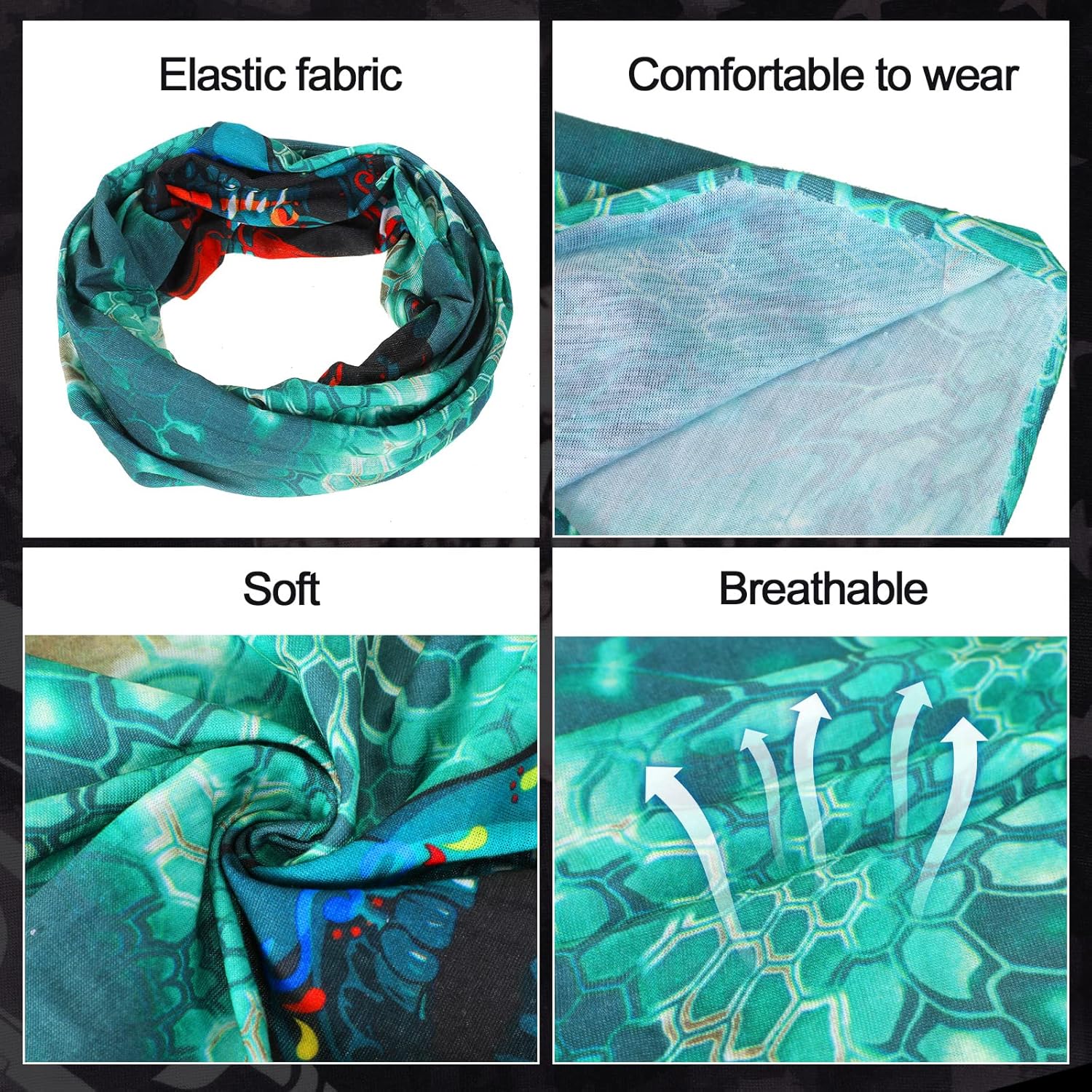 Bonuci 100 Pcs Neck Gaiter Bulk Seamless Neck Gaiter Face Coverings Breathable Elastic Headwear Bandana for Women Men - Image 4