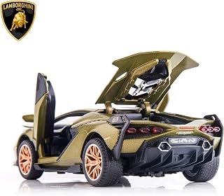 BDTCTK Sian FKP37 Car Model Toy 1:32 Child Sound and Light Pull Back Car Zinc Alloy Casting Toys for Kids Boy Girl Gift (Army Green)