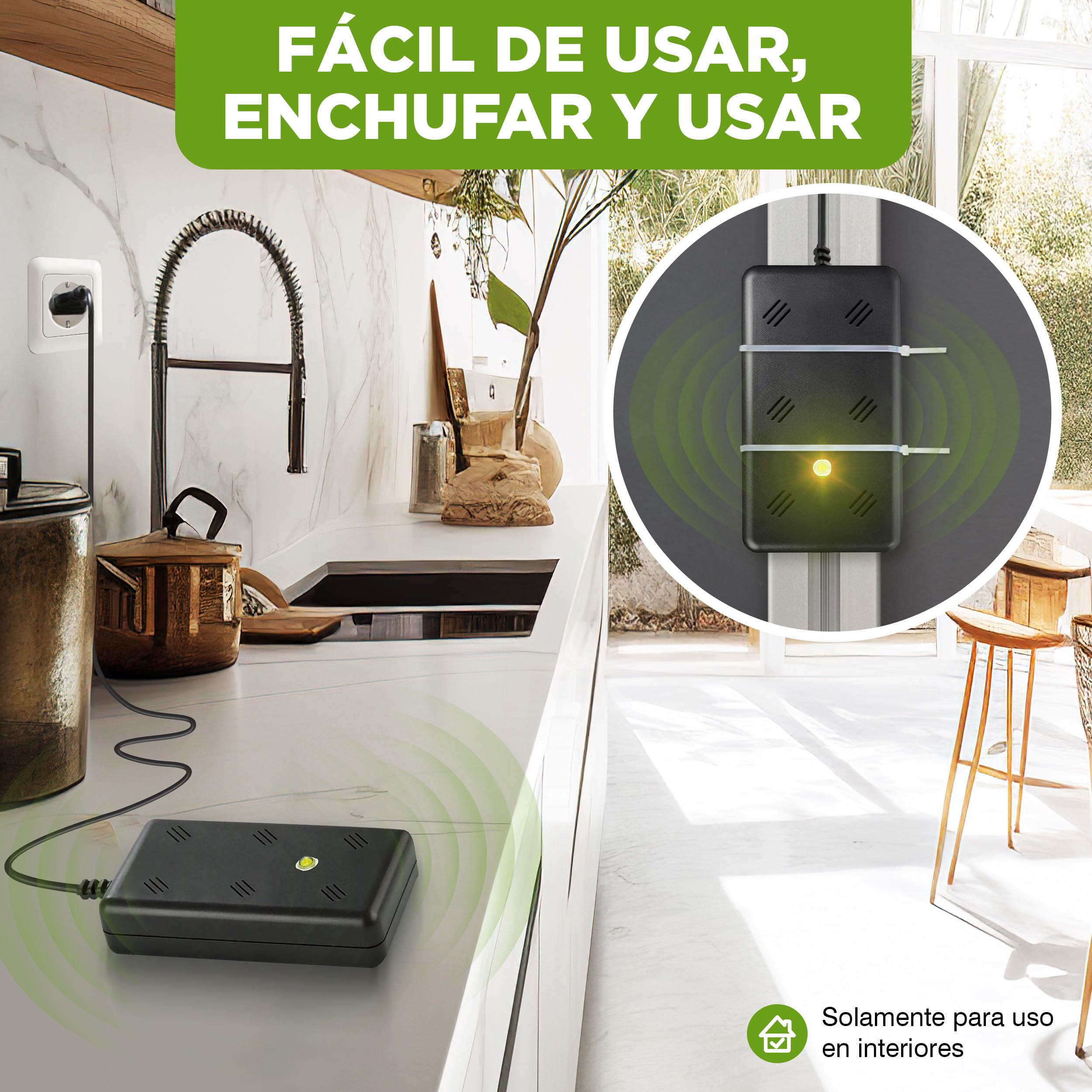 ISOTRONIC Repelente de Martas con Luz LED y Ultrasonidos — Disuasivo para Áticos, Garajes y Casas — Protección contra Ratones y Ratas — Alcance Efectivo 50 m² — Pack de 3 Unidades