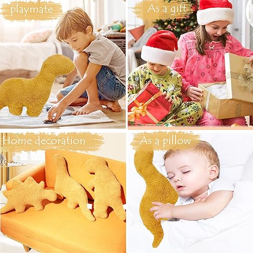 Miniatura 6 de Paquete de 5 almohadas de pepita de dinosaurio, almohada grande de dinosaurio de pollo, juguete de peluche de animal de peluche, dinosaurio pepita
