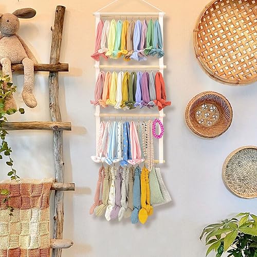Miniatura 5 de POVETIRE Soporte para diadema organizador de bandas para la cabeza para niñas, diademas de bebé, accesorios para el cabello, organizador de