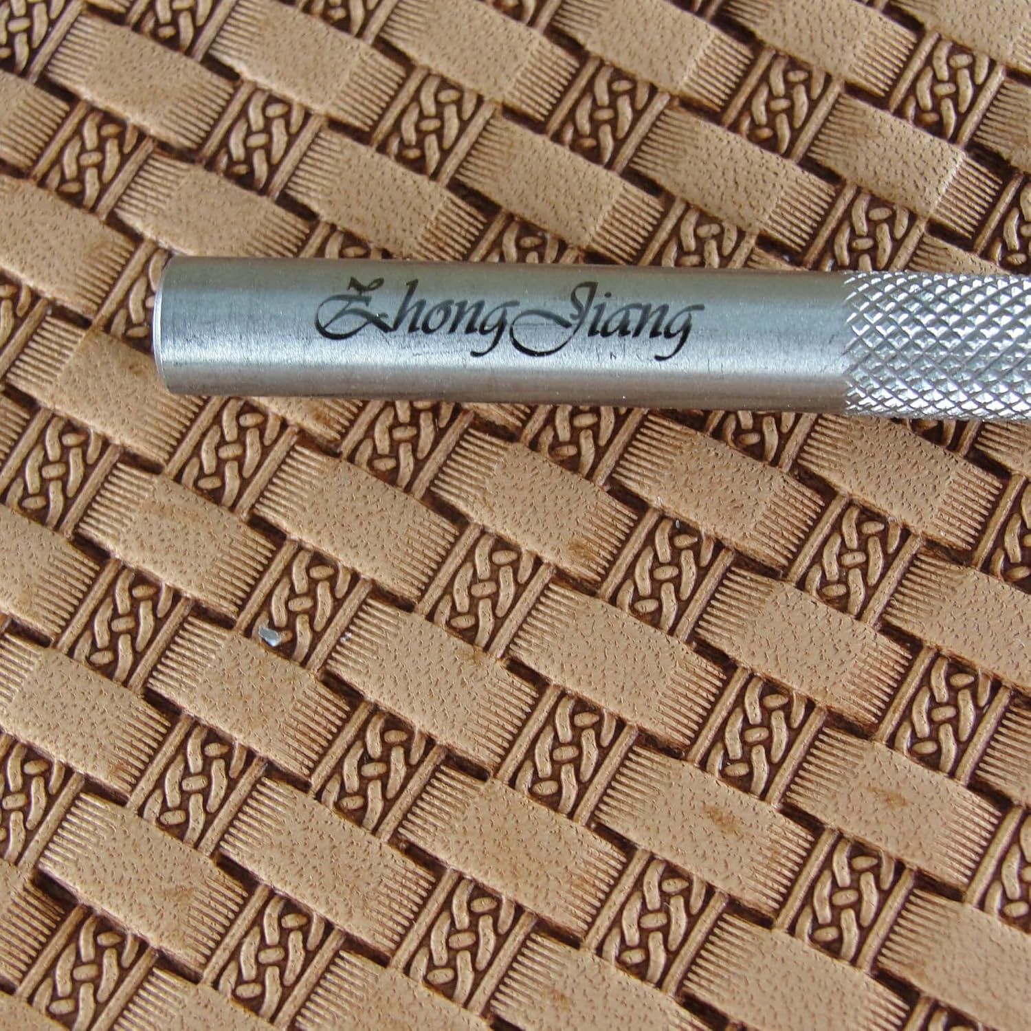 Small Celtic Basket Weave Leather Stamp, Stainless Steel Leather Stamping Tool, Zhong Jiang Leathercraft Stamp