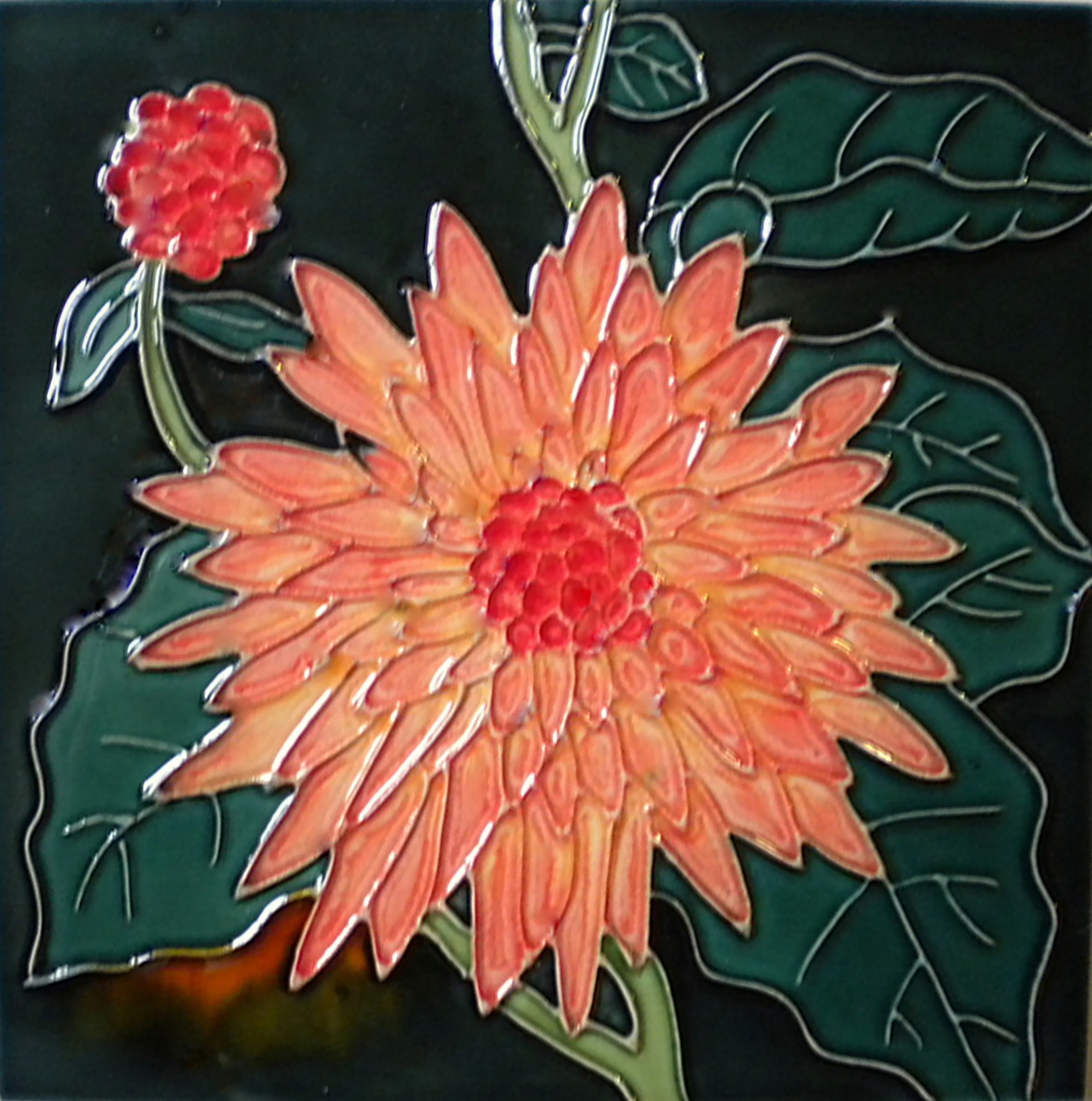 FLOWER ART TILE 6 X 6 INCHES BY TILE CRAFT