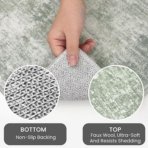 Miniatura 178 de IOHOUZE Alfombra pequeña abstracta de 2 x 3 pies, alfombra de entrada lavable para entrada interior, alfombras con respaldo de goma, alfombra gris