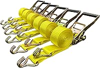 Cargo Control 2x15 ft Ratchet Tie Down Straps J-Hook 5000 lb Break Strength 6-Pack Heavy Duty