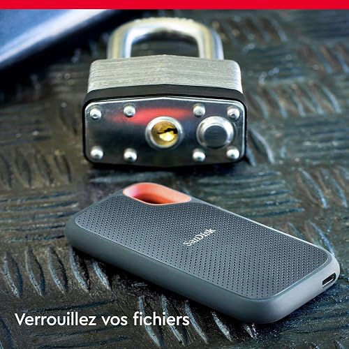 SanDisk Extreme Disque SSD Externe 500 Go (Portable NVMe SSD, jusqu'à 1050 Mo/s en lecture, 1000 Mo/s en écriture, USB-C, Résistance à la poussière et à l'eau classée IP65, Mousqueton pratique) Noir - 5
