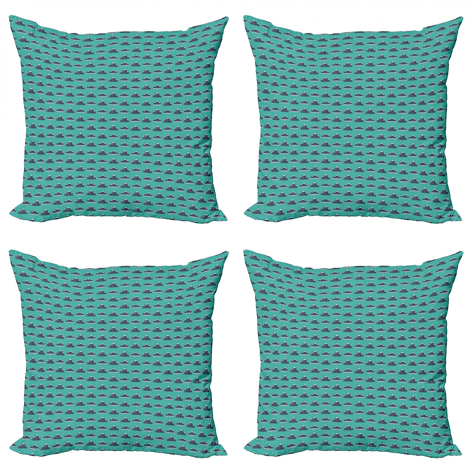 ABAKUHAUS Lemure Federe Cuscini Set di 4, Exotic Jungle