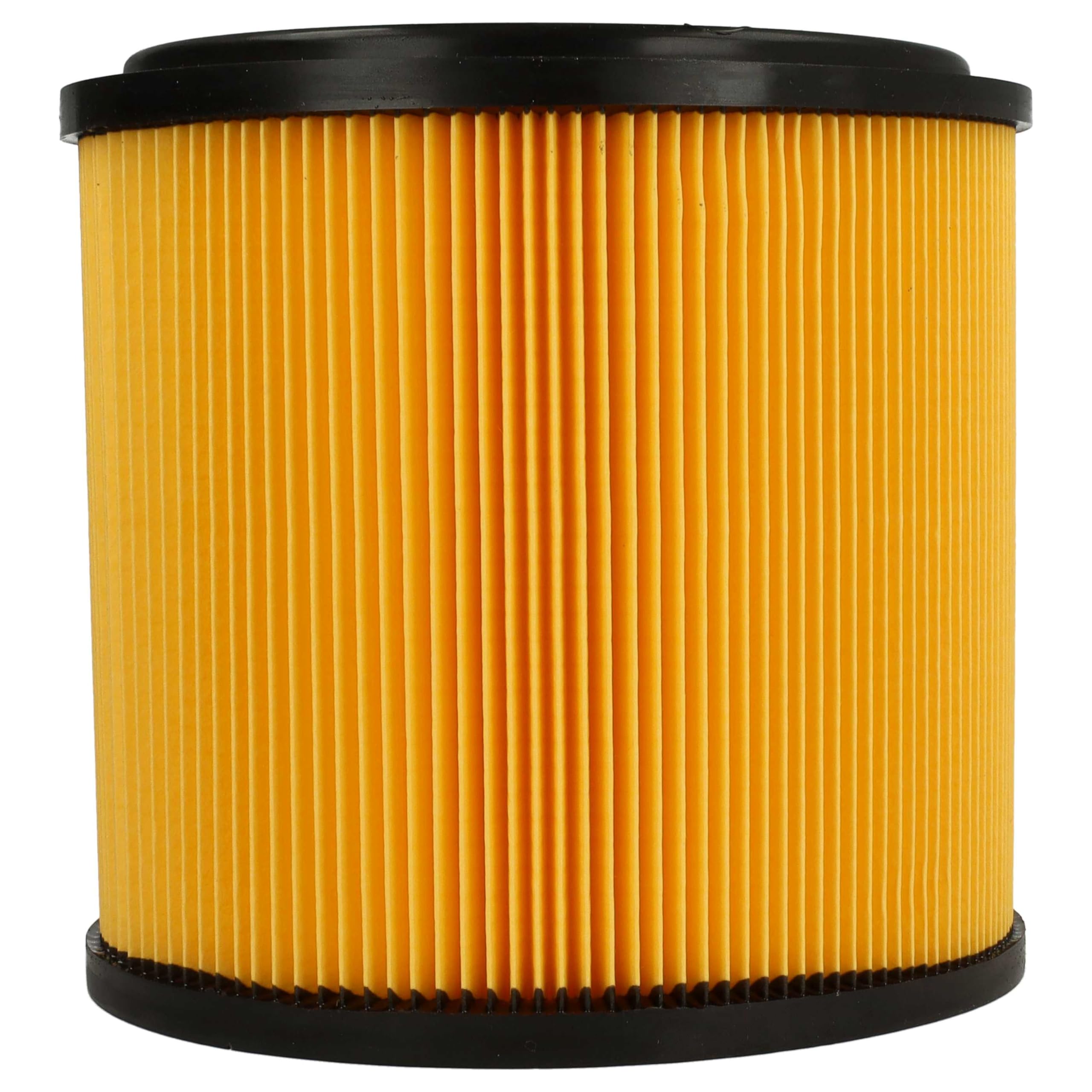 vhbw 5 x filtr składany kompatybilny z odkurzaczem Dexter VOD 1530 SWC 30L, VQ 1420 SFD 20 l - filtr nabojowy, żółto-czarny