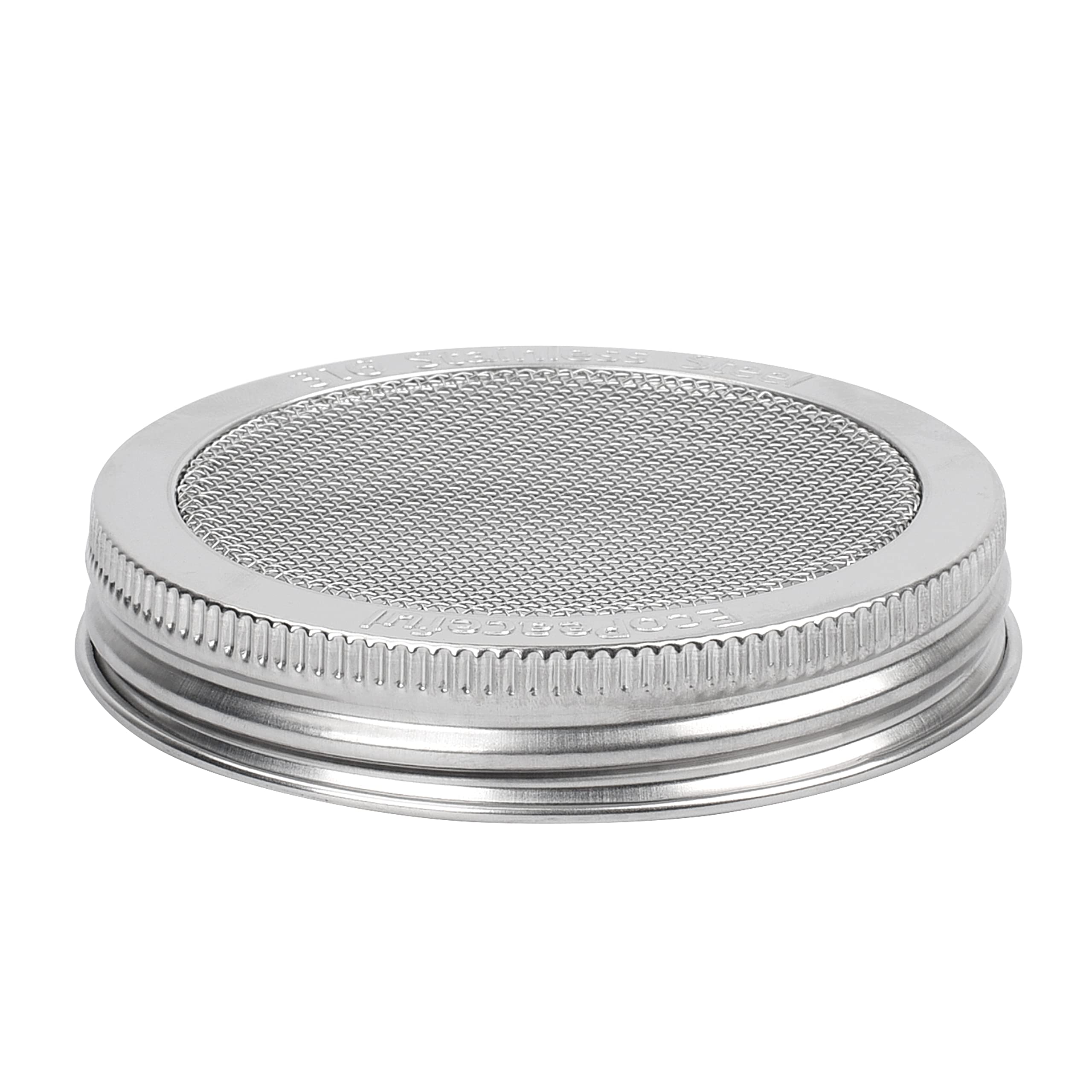Ecopeaceful Stainless Steel 2 Pack One-Piece 316 One-Piece Sprouting Lids For Regular (Small) Mouth Mason Jar Ball Kerr - Strainer Lids - Rust-Proof, Bpa-Free