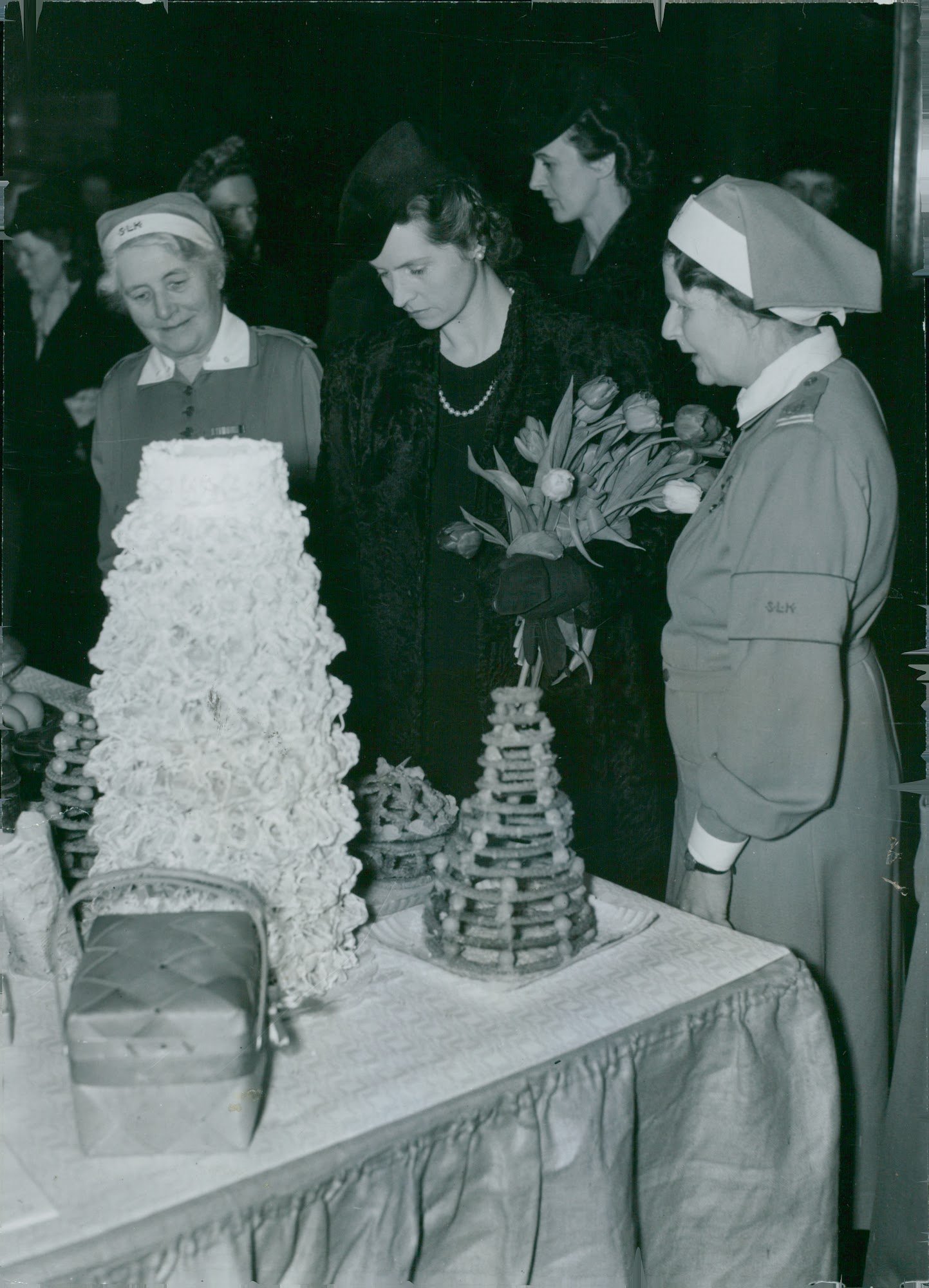 Vintage photo of Princess Sibylla visited the Swedish women39;s voluntary defence force39;s spring bazar in Osterman39;s marble halls.