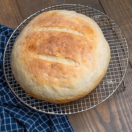 Miniatura 5 de HARFINGTON Rejilla redonda de 6.5 pulgadas de acero inoxidable 201 con alambre cruzado para barbacoa con patas de 0.787 in para cocinar hornear al