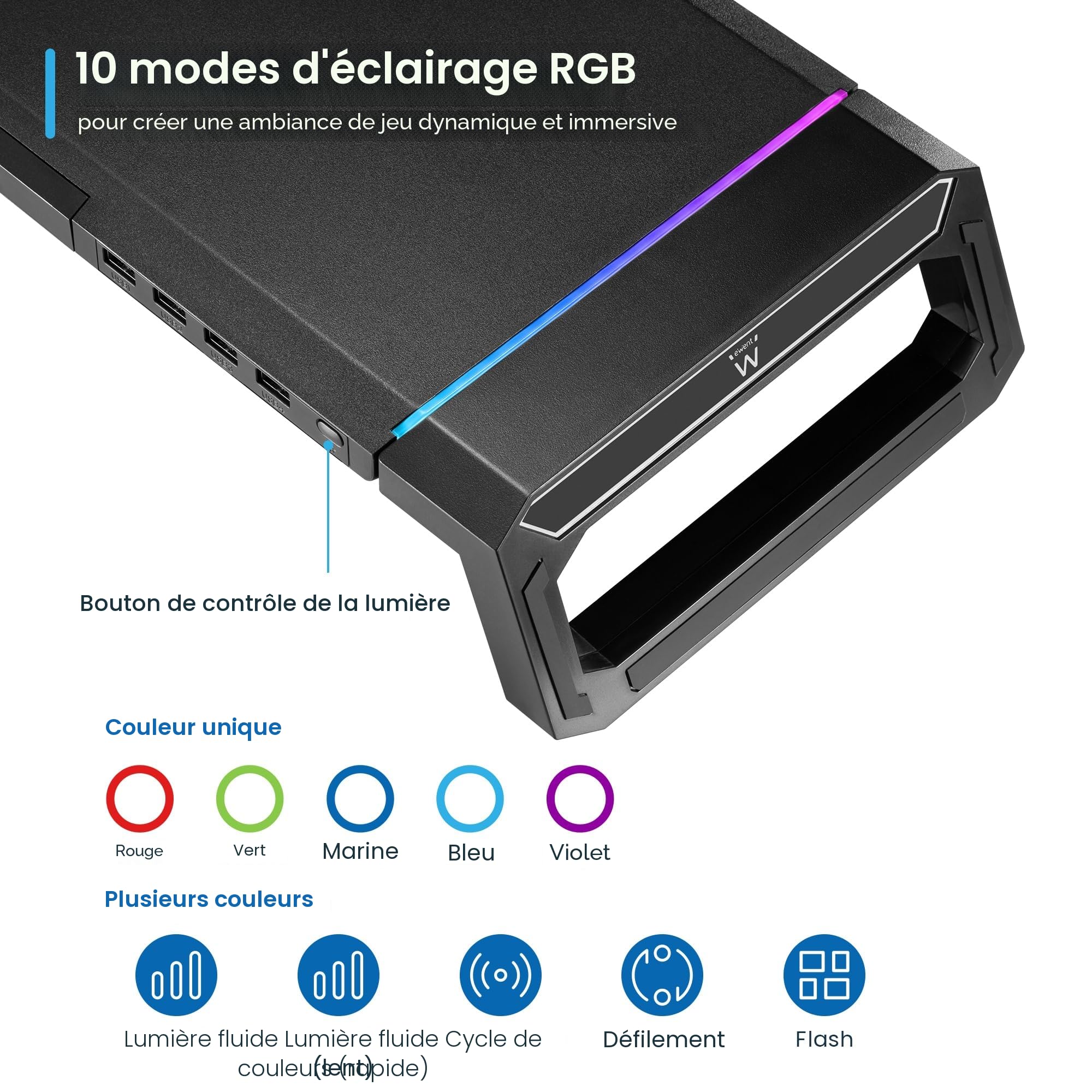 Support Écran avec Tiroir de Rangement – Rehausseur de Moniteur Réglable, Design Ergonomique avec Espace de Stockage, Idéal pour Bureau et Organisation